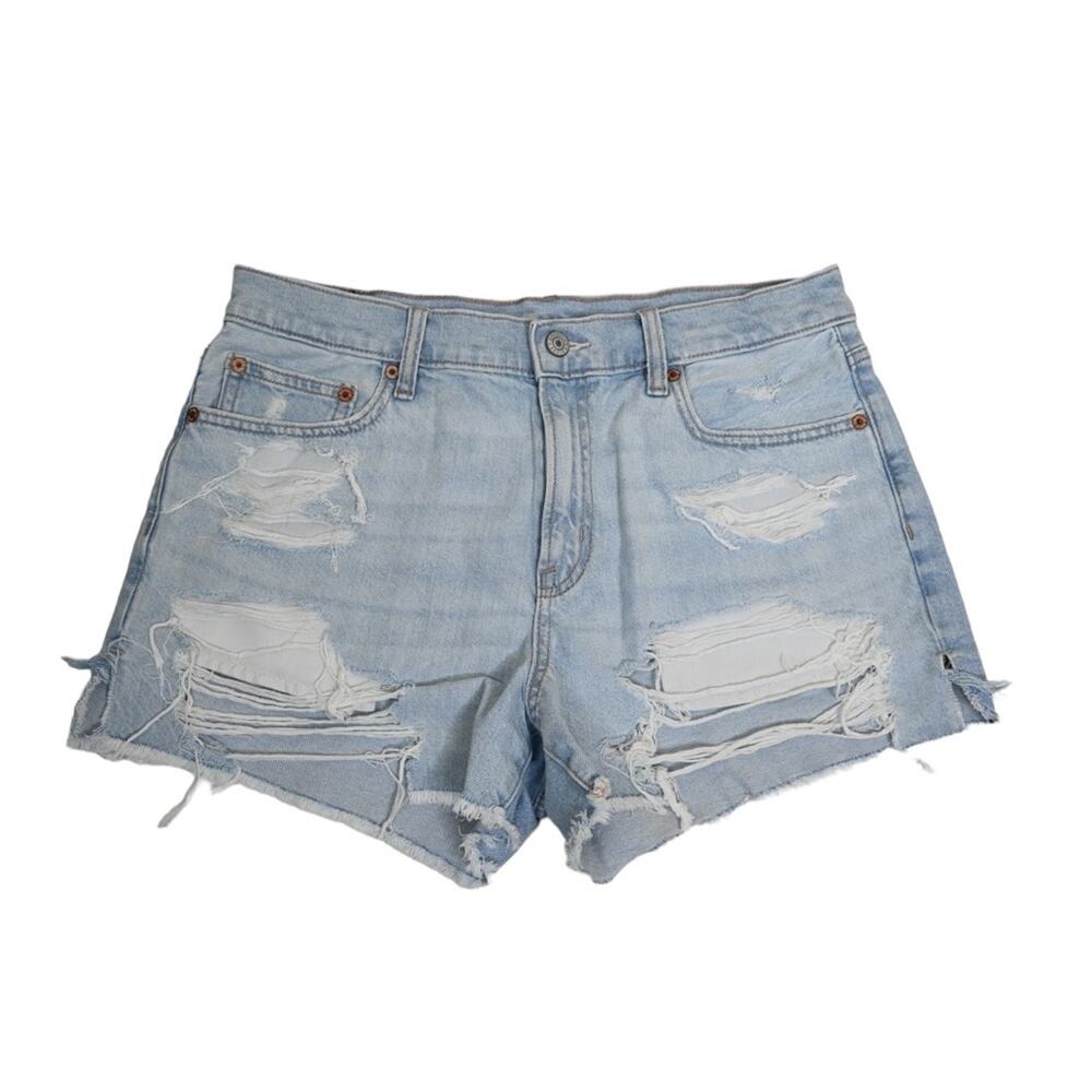 American Eagle Outfitters Light Blue Distressed Denim Jean Shorts
